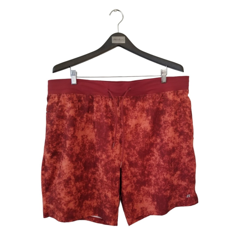 Russell Swim Shorts Men's Size XL 40-42 orange Inseam 9.5 in